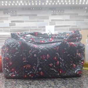 Vera Bradley Black and Red Floral Travel Bag